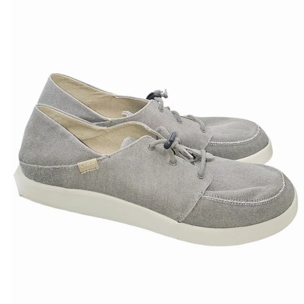 Chaco Paonia Grey Canvas Slip On Luvseat Footbed Shoes Mens‎ 14